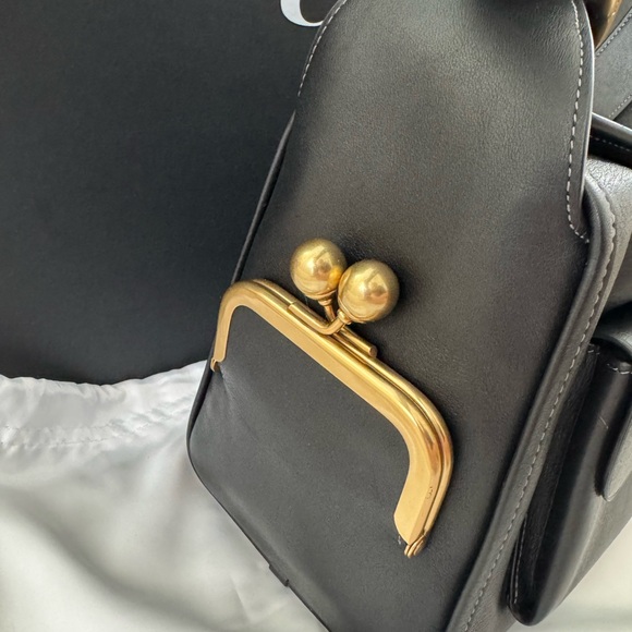 Coach Black Leather Haversack - Picture 3 of 14